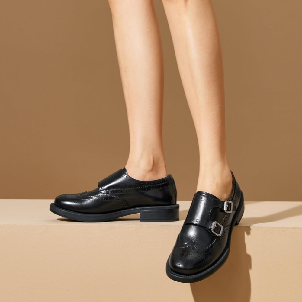 Marc Fisher Black Double Monk Strap Loafers